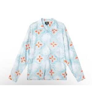 Stussy Button Down Shirt Mens XL Blue Tie Sonoma Dyed Medallion  Streetwear